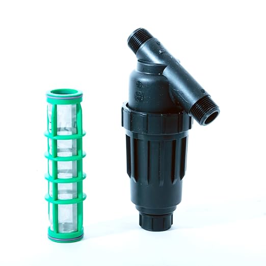 DIG P11-155 3/4" All-Purpose Heavy Duty Drip Irrigation Kit MPT Inline Y Filter with 155 Mesh Stainless Steel Screen and Flush Cap for Drip Irrigation and Micro Sprinklers