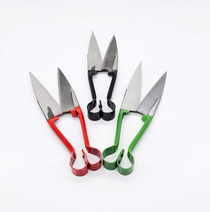 Sheep Shear Grass Shear Alpaca Shears R Shaped Design For Large Thick-Haired Animal Grooming (Red)