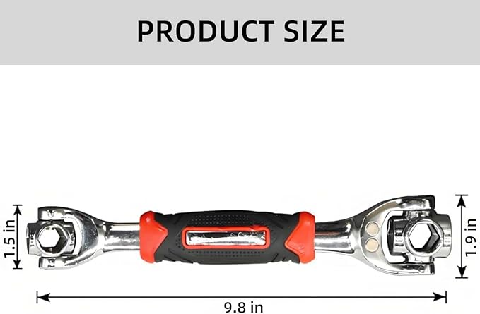 48 in 1 Universal Socket Wrench,Multifunction Wrench Tool with 360° Rotating Head,Ratchet Spanner Tool for Home and Bicycle Car Repair