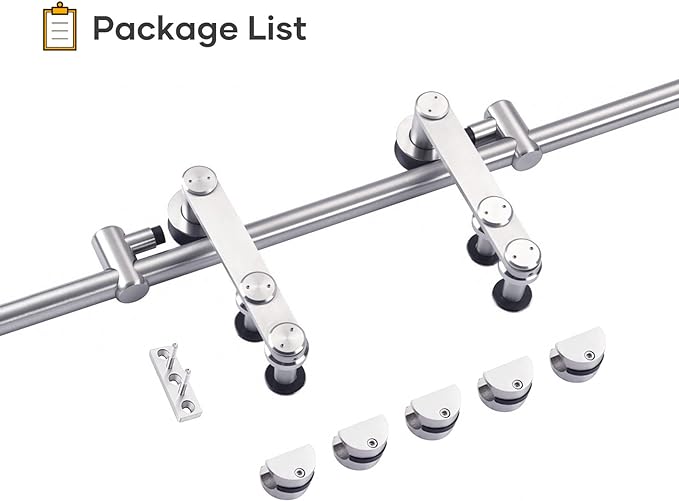 EaseLife 6.6 FT Stainless Steel Sliding Barn Door Hardware Track Kit,Heavy Duty,Anti-Rust Anti-Corrosion,Slide Smoothly Quietly,Easy Install (6.6FT Track Kit for 36"~40" Single Door)
