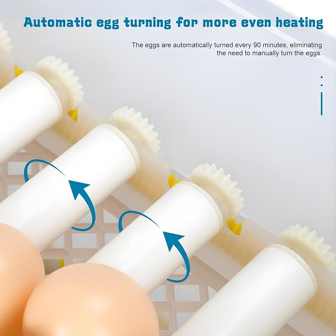 Automatic Incubators for Hatching Eggs, 120 Eggs Smart Incubation Machine with Automatic Temperature and Humidity Control, Poultry Hatcher with Egg Turning for Chickens Ducks Birds Blue