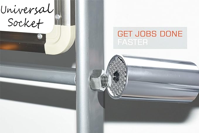 Universal Socket, Self-adjusting Socket Fits Standard 3/8'' - 1-1/16'' Metric 9mm-27mm, Adapter Socket for Wrench Ratchet & Power Drill, Tools Gifts for Men Him Husband Dad Father DIY Handyman Women