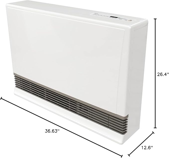 Rinnai EX38DTN Direct Vent Wall Furnace, Indoor Natural Gas Heater, Energy Efficient Space Heater, 38,400 BTU, Beige