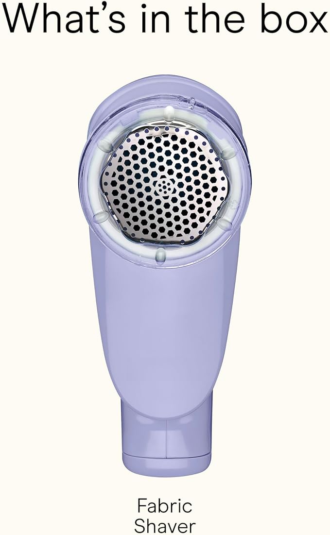 Conair Fabric Shaver and Lint Remover, Battery Operated Portable Fabric Shaver, Lavender