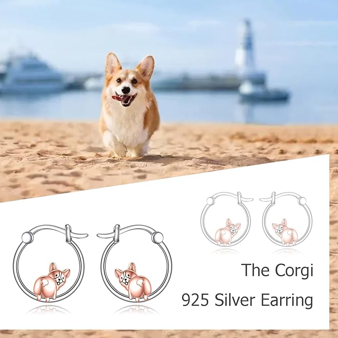 Fox/Pig/Mushroom/Cat Earrings Sterling Silver Cute Hoop Earrings Animal Jewelry Gifts for Women Daughter