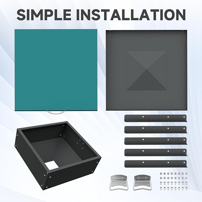 Portable Metal Chicken Feeder with Waterproof Lid, Freestanding Chicken Feeding Box with 80 lbs Large Capacity for Chickens, Green