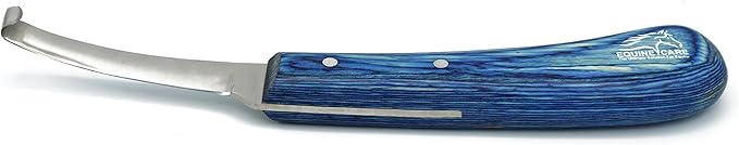 Equine Care Right-Handed Hoof Knife – Narrow Razor-Sharp J2 Stainless Steel Blade, Ergonomic Non-Slip Handle | Professional Farrier Tool for Trimming Horse, Cow, and Goat Hooves | Rust-Resistant.