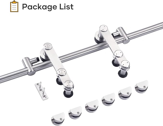 EaseLife 8 FT Stainless Steel Sliding Barn Door Hardware Track Kit,Heavy Duty,Anti-Rust Anti-Corrosion,Slide Smoothly Quietly,Easy Install (8FT Track Kit for 40"~48" Single Door)