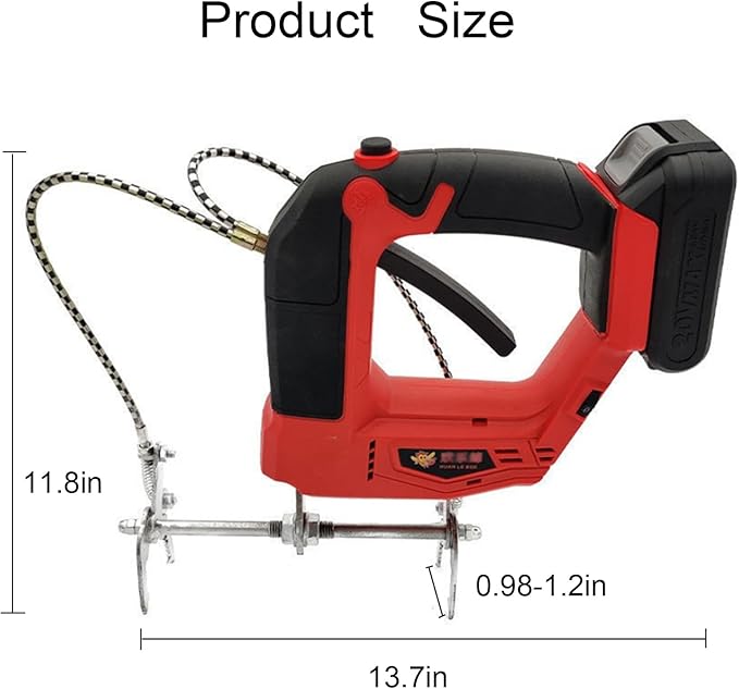 Electric Beehive Frame Shaker, 4 Speeds Cordless Bee Shaking Machine, Clamp Spleen Bee Remover Tool with 2000mAh Lith Batteries for Beekeepers Farm