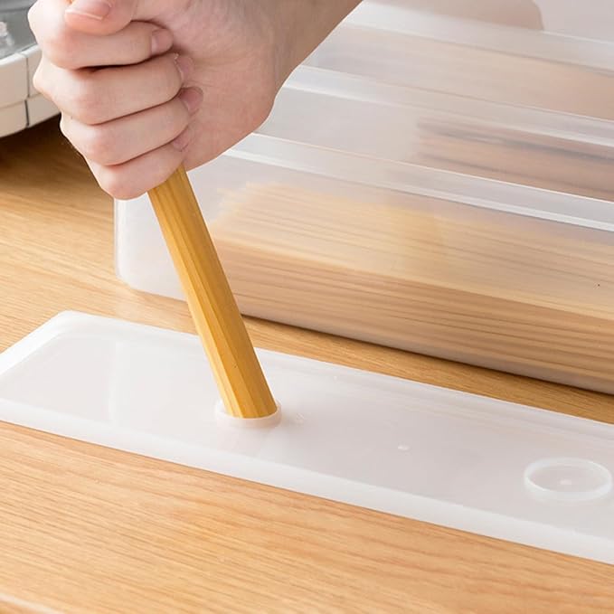 2pcs Noodles Box Storage Container with Lid Food Storage Bin for Refrigerator and Kitchen Airtight Plastic Organizer for Dry Goods and Tableware Preservation