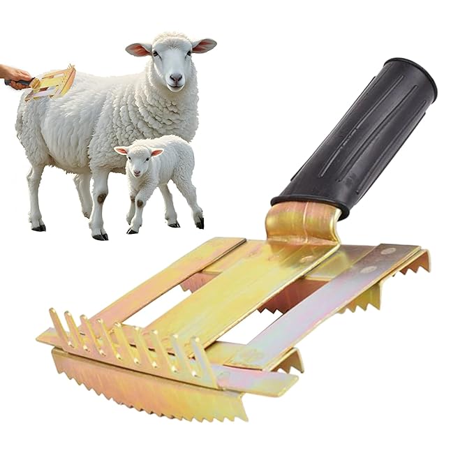 Equine Care Dematting Brush - Heavy Duty Livestock Groomer, Soft Bristle Scratching Tool, Efficient Animal Hair Removal, Ergonomic Handle Design, Portable Farm Stable Accessory | Horse Cattle Goat