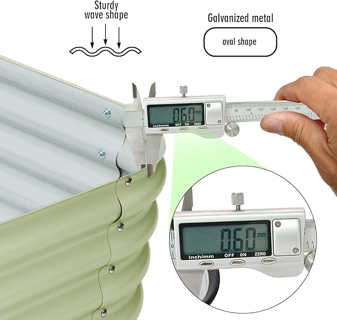 BPS 6-in-1 Metal Raised Garden Bed, 5.5x4 FT Galvanized Planter Raised Beds for Vegetables, Flowers 17'' Extra Tall