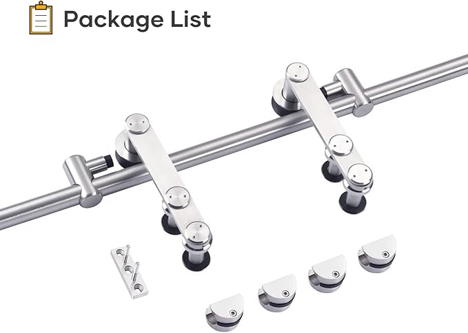 EaseLife 5 FT Stainless Steel Sliding Barn Door Hardware Track Kit,Heavy Duty,Anti-Rust Anti-Corrosion,Slide Smoothly Quietly,Easy Install (5FT Track Kit for 26"~30" Single Door)