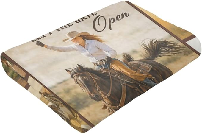 Western Cowgirl Throw Blanket Country Cowgirls Flannel Blankets Southwest Fuzzy Plush Super Soft Cozy Warm Decor Gifts for Boys Girls Kids Adults Men Women 40" x 50"