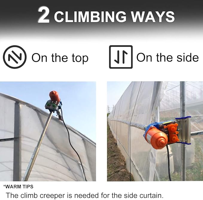 UYGALAXY 100W Greenhouse Film Roll Up Side Motor + Precise Bearing Climber for Greenhouse Ventilation, 24V Automatic Venting