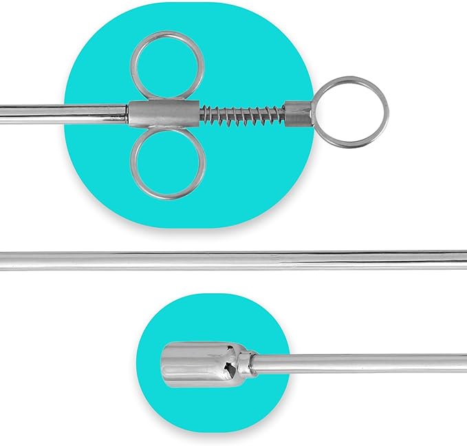 14.75" Mini Balling Gun Spring Clip with 1.25" Brass Metal Head – Durable Veterinary Tool for Efficient Medication Delivery in Large Animals, Livestock Care, and Cattle Treatment