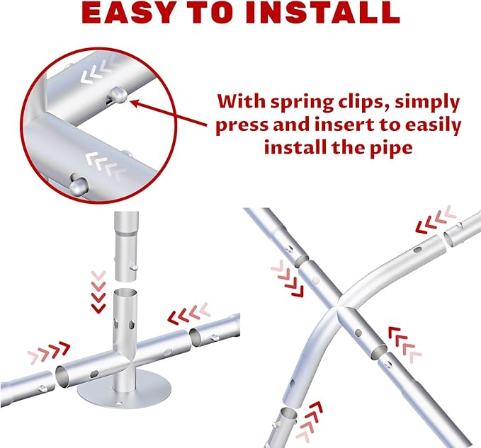 Chicken Coop Large Metal Chicken Coop Designed for Multiple Chickens with Waterproof and Anti-UV Cover,Premium Walk-in Poultry Cage Chicken House for Outdoor Farm Use(19.7'Lx9.8'Wx6.6'H)