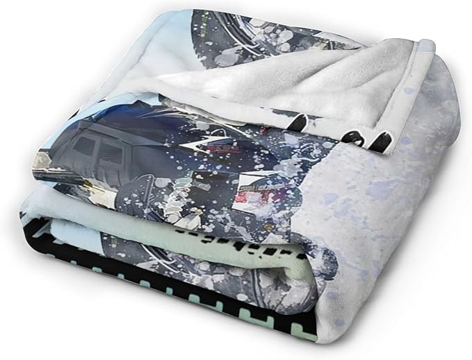 Snowmobile Decor Gifts - Flannel Fleece Fuzzy Throw Blanket, Soft Warm Cozy Plush Sport Blanket for Bed Couch Living Room, Stuffed Decoration for Kids Adult, 60"x50"