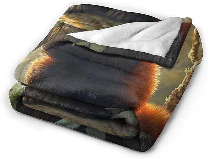Red Panda Blanket, Pandas Gift Pictures Animal Throw Blankets, Fuzzy Plush Blanket Soft for Red Panda Lover Kids Teens Women Men Girls Boys Stuff for Bedding Sofas Couch 60"X50"