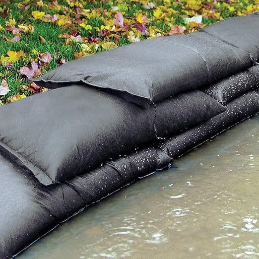 PIG Water Barrier - Sandless Sandbags for Flooding - 5 Pack - 24" L x 12" W x .25" H Water Diverter - PM50415