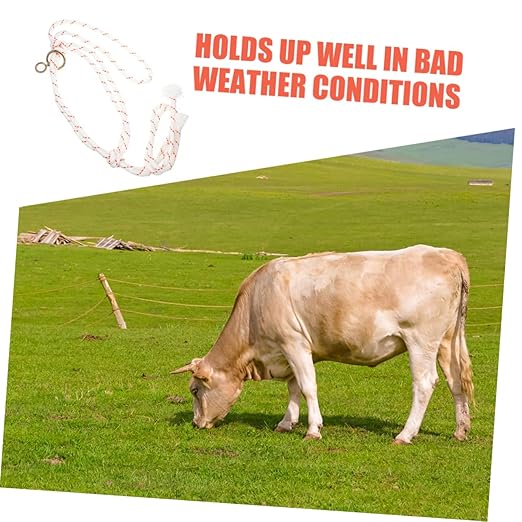 Gatuida Cattle and Sheep Management Cattle Bull Ropes Farm Livestock Training Halter Sheep Goat Halter Barn Cow Cattle Safety Halter Cattle Halter Rope Cow Turn Out Cord Cows Metal White