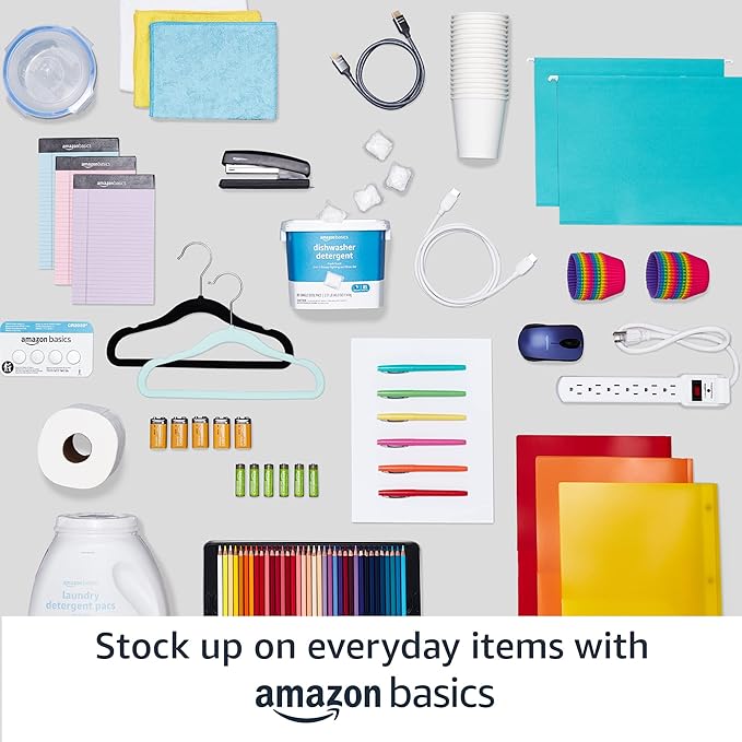 Amazon Basics 3-Shelf Adjustable, Heavy Duty Storage Shelving Unit on 2'' PP Plastic Wheel Casters, Metal Organizer Wire Rack, 23.2" L x 13.4" W x 32.75" H, Chrome