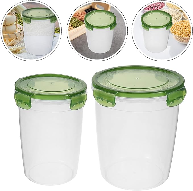 2pcs 2pcs Kitchen Grain Storage Containers with Airtight Sealed Lids Food Canisters for Dry Goods and Vegetable Pantry Organizers