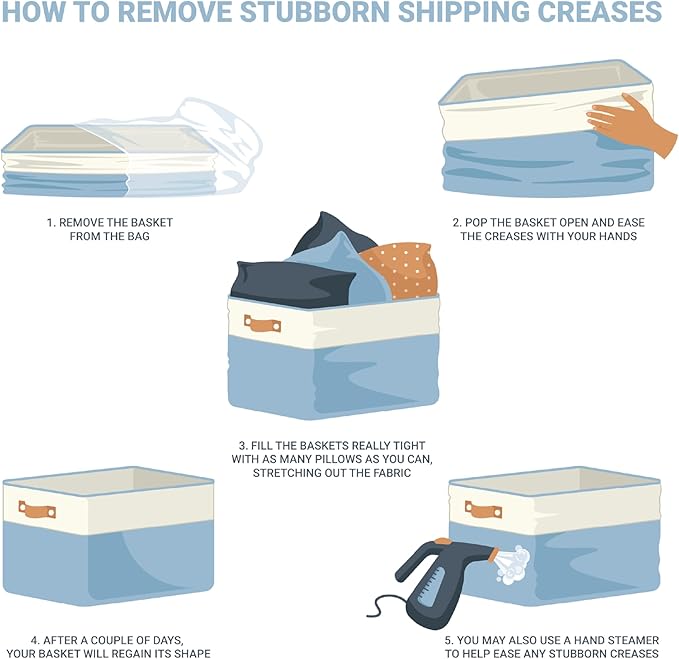 OrganiHaus Small Fabric Storage Baskets for Shelves 3 Pack, 12x08in Closet Storage Bins for Shelves, Canvas Baskets for Organizing, Linen Closet Organizers, Cloth Basket, Gray/Black