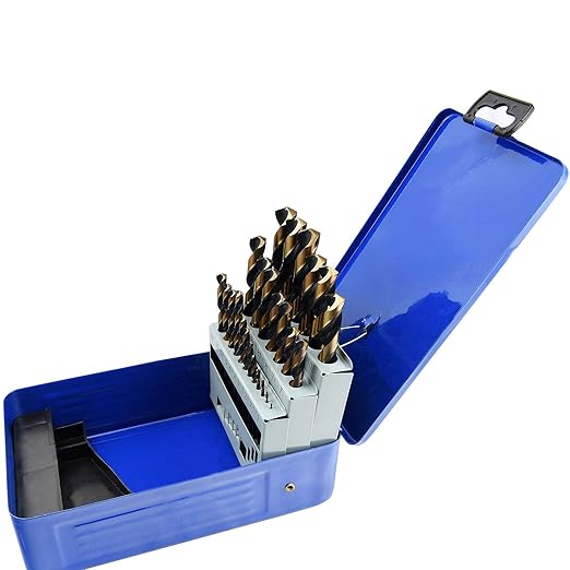 MaxTool Twist Drill Bit Set 25PCs High Speed Steel M2 Jobber Length Fully Ground for Metal Stainless Steel Plastic etc 1-13mm Metric; JBS02H10R025P