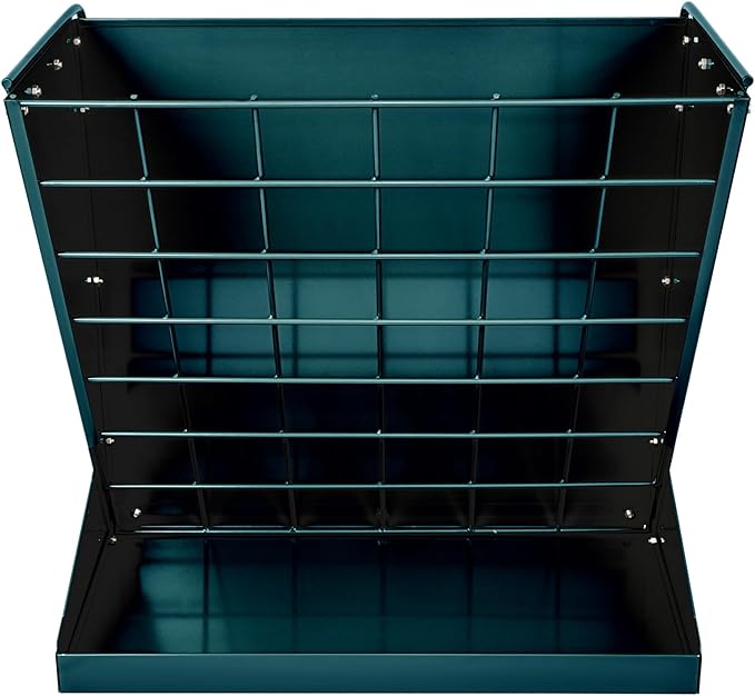 Wall Mount Hay Rack, Heavy-Duty Galvanized Metal 2 in 1 Hay and Grain Feeder, Livestock Feeder with Adjustable Distance, Hay Feeder for Goats, Sheep, Horse