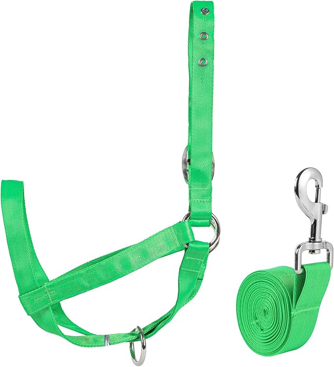 perixir Cow Halter Cattle Halters Calf Halter with Leading Rope,Adjustable Nylon Livestock Cattle Halter,for Miniature Horse Donkey Goat Foal