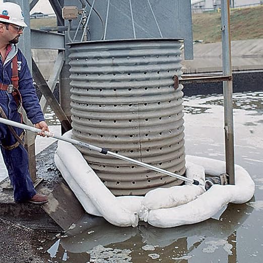 PIG Oil Boom - Oil-Only Absorbent Boom - 8 Pack - 3" x 10' Boom - Absorbs up to 2 gallons per Boom - BOM406