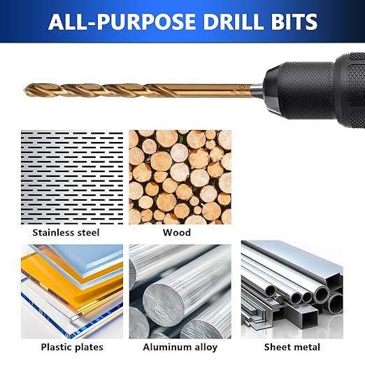 Cobalt Drill Bit Set - 29Pcs M35 High Speed Steel Twist Drill Bits for Hardened Metals, Stainless Steel, Cast Iron and Wooden Plastics with Metal Index Storage Box, 1/16"-1/2"