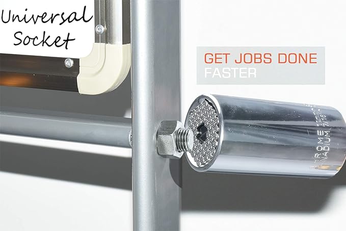 Universal Socket,Self-adjusting Socket Fits Standard 7/16'' - 1-1/4'' Metric 11mm-32mm, Adapter Socket for Wrench Ratchet&Power Drill, Tools Gifts for Men Him Husband Dad Father DIY Handyman Women