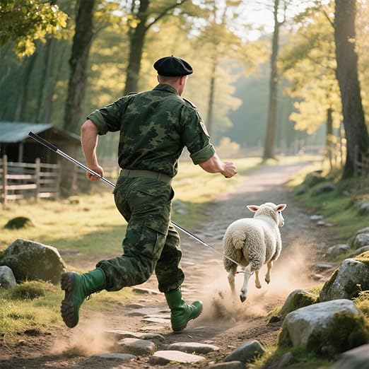 Goat Sheep Catcher Leg Hook, 304 Stainless Steel Sheep Hook Goat Catcher, Length Can Be Adjusted Freely 44"48"59"63"75" Catching Tools, Grab Them Simply and Quickly (Head Rubber Design)