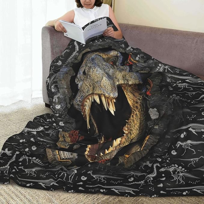 Dinosaur Blanket, Dinosaurs Throw Blanket, Animal Wild Gifts Blankets Stuff Fleece Flannel Plush for Boys Men Girls Women Lovers Adults Soft Bedding Gift for Sofa Bed Office Home Decor 60"X80"