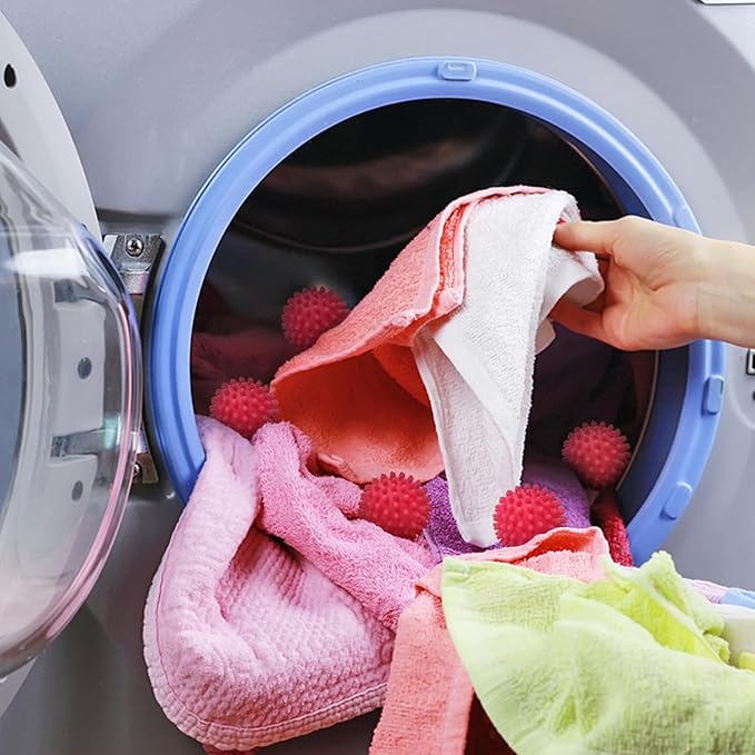 Dryer Balls 4 Pack - Non-Toxic Reusable Dryer Balls (Red)