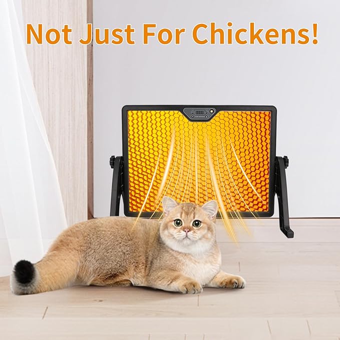 180W Radiant Chicken Coop Heater Energy-Efficient Winter Heating, Safer Alternative to Brooder Lamps,Heater with 2 Heating Plates for Chick Kitten Puppy Pets Animals