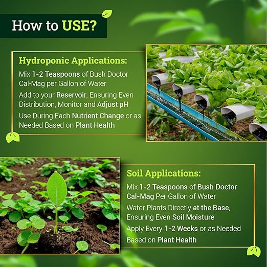 FoxFarm BushDoctor Cal-Mag - Liquid Calcium & Magnesium Supplement, Prevents Blossom End Rot & Tip Burn - Formula with 3% Calcium, 0.9% Magnesium for Gardening- NPK 1-0-0 (Quart)