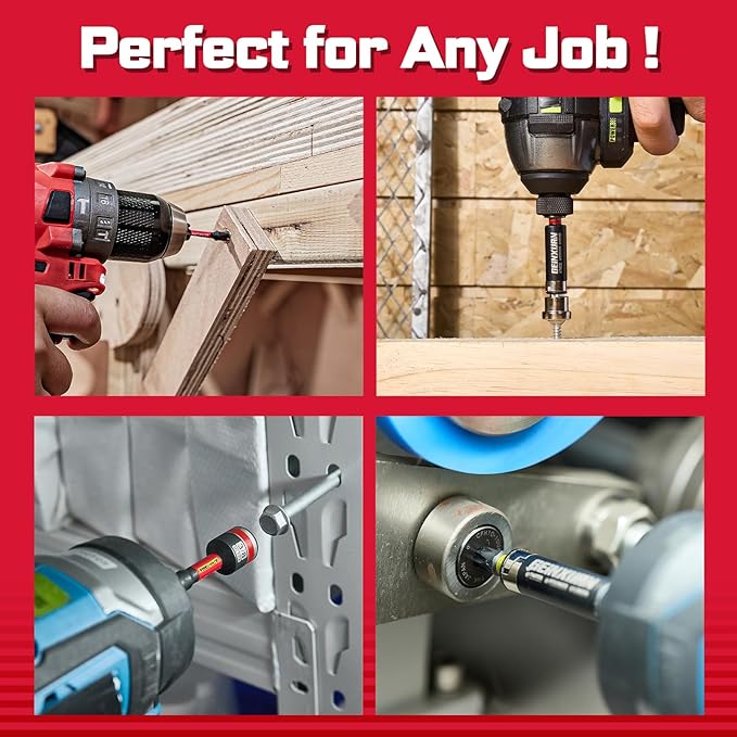 98Pieces 1”/2” Impact Screwdriver Bits Set, Magnetic S2 Steel (Phillips/Slotted/Square/Torx/Hex/Security Torx) Driver Bits Tips,Impact Bit Holder and Nut Driver with Grey Storage Box Case