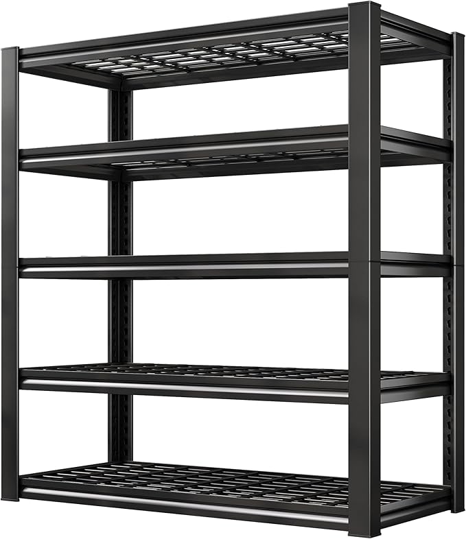 REIBII Garage Shelving 3000LBS, Heavy Duty Storage Shelves, Adjustable Industrial Metal Shelving Unit for Garage, Basement, Pantry, Warehouse,Commercial, 36" W x 16" D x 72" H, 2 Pack