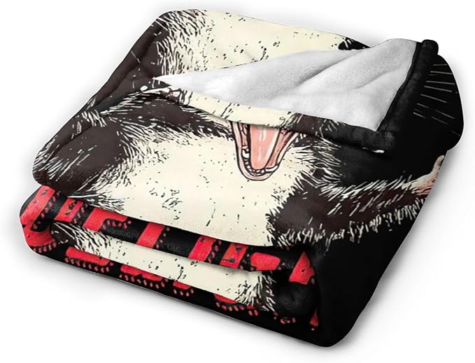 Opossum Blanket Gifts for Boys Girls Soft Warm Plush Funny Opossum Throw Blanket Flannel Fleece Fuzzy Stuff Blanket for Bed Couch Living Room Decor 80"X60"