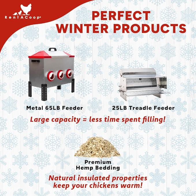 RentACoop Zero Chill Heated Drinker – 64 oz All-in-One Poultry Waterer with Heater & Insulated Cover, Cold-Weather Tested to -10°F, Cone Lid and Horizontal Nipple for Chickens & Small Flocks