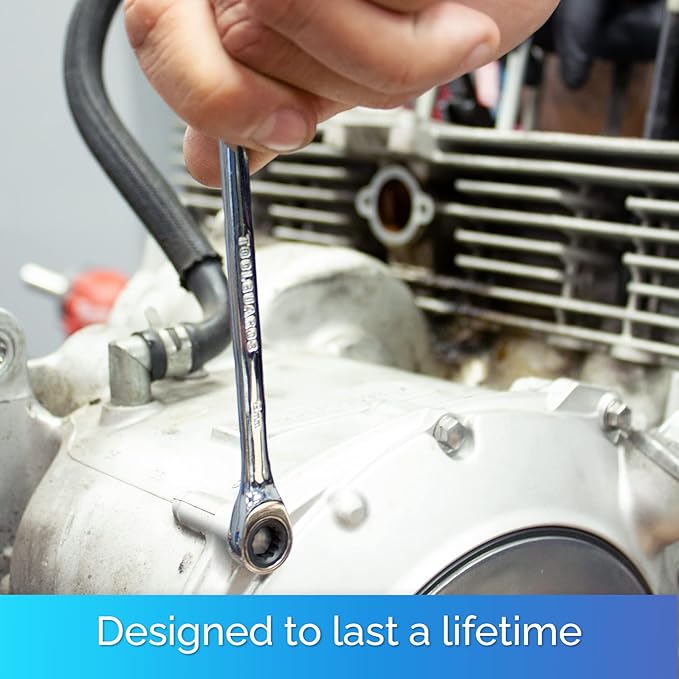 TOOLGUARDS Ratcheting Wrench Set 13pcs - Standard - With Rack Organizer - Wrenches - Combination Ratchet Wrench Set - 100% Lifetime Satisfaction Guarantee