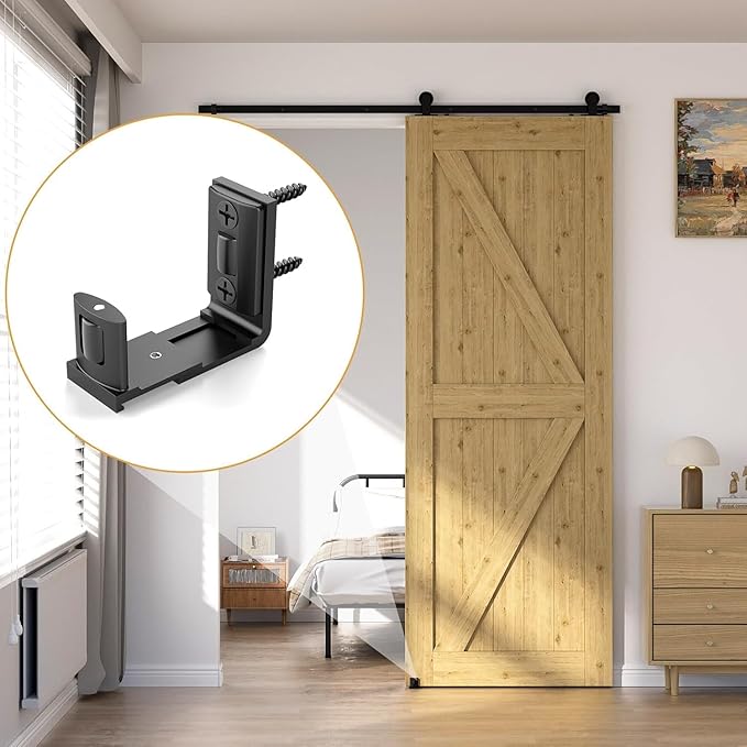 Sliding Barn Door Floor Guide Bottom Adjustable Roller Guides Wall Mounted Black