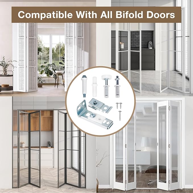 Bifold Door Hardware Repair Kit, 4-Pack Bifold Closet Door Hardware Kit Folding Door Hardware Repair Replacement Tool Kit