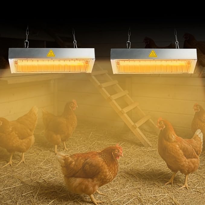 600W Chicken Coop Heater Bulb, Replacement Bulb Accessories for Chicken Heat Lamp, Brooder Heater Tubes for Chicks, Poultry, Pets, 2 Pack