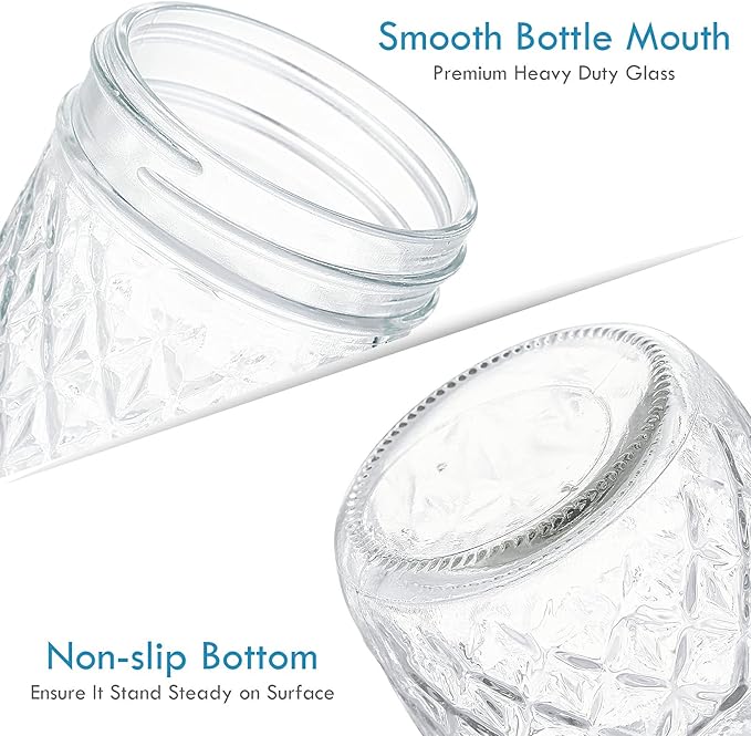 YEBODA 12 Pack 8 oz Mason Jars with Airtight Lids and Bands Glass Canning Jars Ideal for Preserving, Jam, Honey, Jelly, Wedding Favors, Shower Favors, Sauces, DIY Spice Jars, Salad