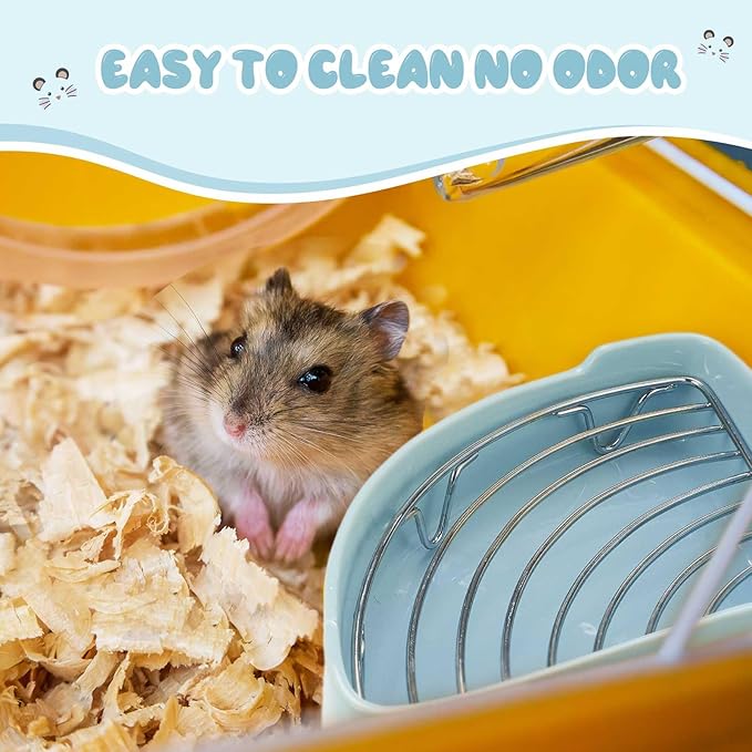 Eccliy Ceramic Corner Litter Box for Small Pets, Tip-Proof, Chew-Resistant, Triangle Potty Trainer Pet Pan for Ferret, Guinea Pig, Rat, Bunny, Chinchilla, Hedgehog, Sugar Glider, Hamster(Sky Blue)