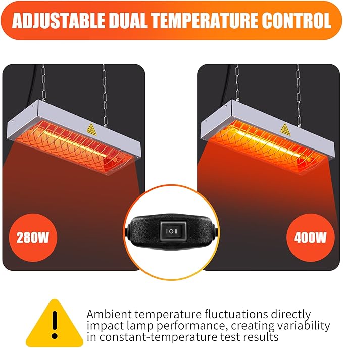 Chicken Coop Heat Lamp,600W High-Power Adjustable Chicks House Brooder Heater Warmer Lamp for Supplies Livestock,Heats Faster,Stays Hotter Longer (L14xW6xH2 inch)